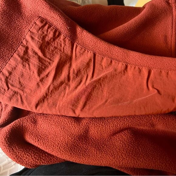 The North Face Brick Rust Red TKA Kataka 1/4 Zip Fleece Drawstring Hoodie XL - Picture 8 of 11